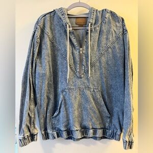 American Eagle Denim Pullover Hoodie